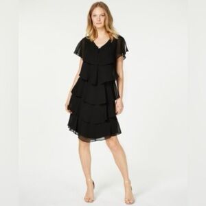 Elegant Black Layered Dress